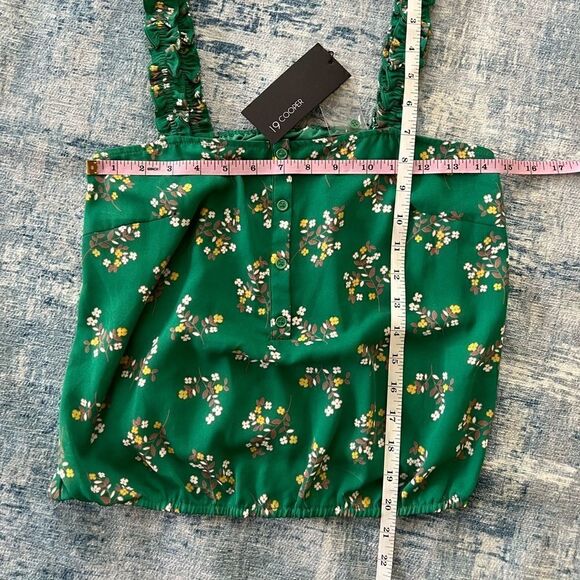 NWT! 19 Cooper Green Yellow Floral Ruffle Strap Tank Top XS - Picture 6 of 9